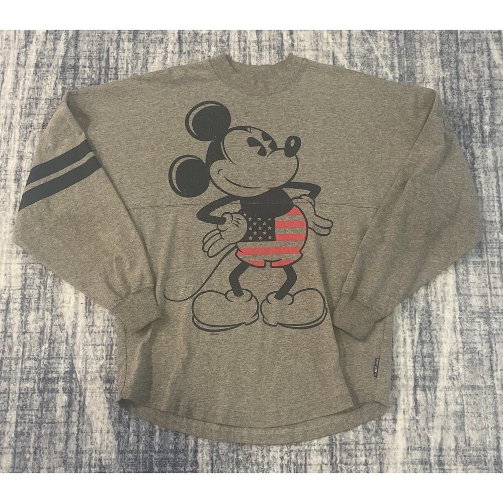 Mickey Mouse Spirit Jersey Adult XS Gray Long Sleeve Disney American Original